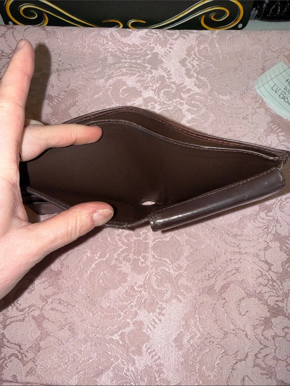 Louis Vuitton Men’s Brown Textured Leather Bi-Fold Wallet EPI Leather